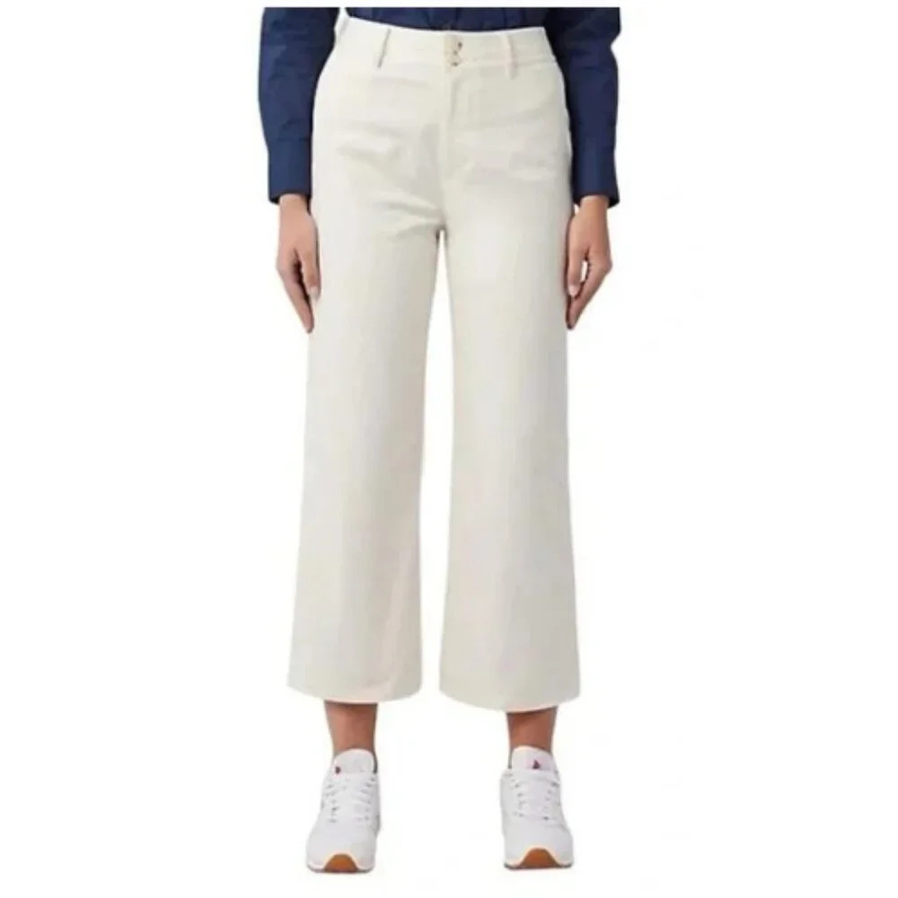 Hudson North Womens 8 White Cropped Twill Pant